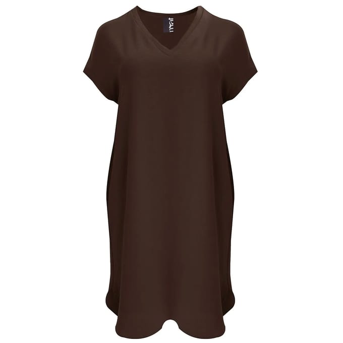 V-hals Korte Mouw Jurk Dames Mat Fashion Airwashed