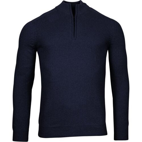Baileys Trui Half Zip Single Knit Lamswol Navy / male