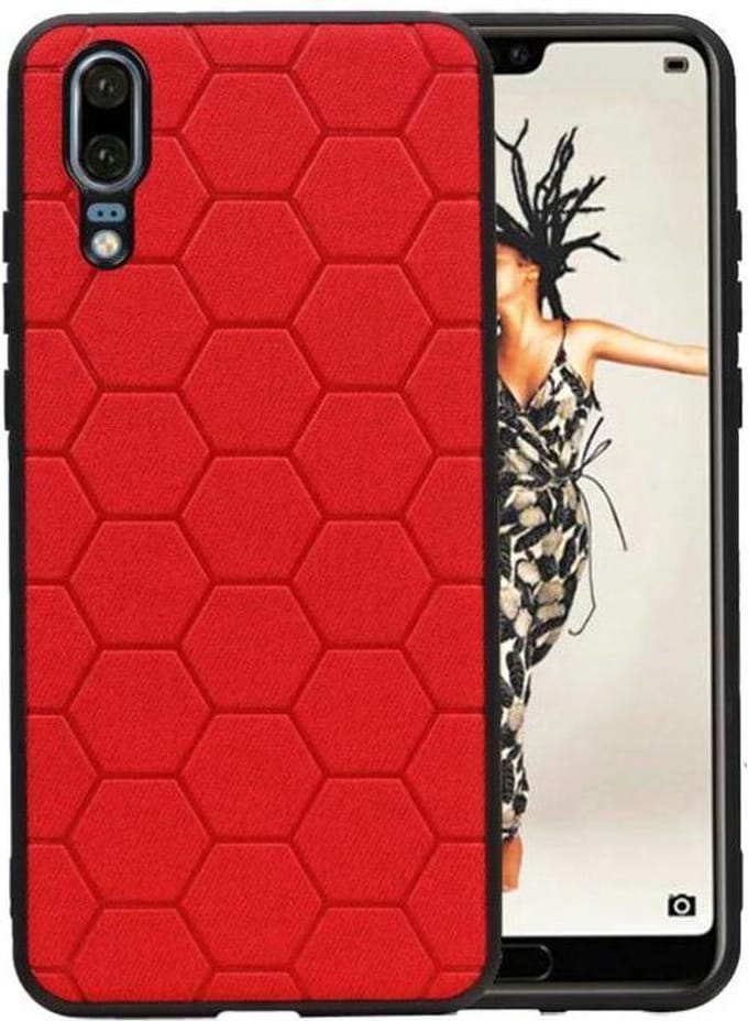 Rood Hexagon Hard Case voor Huawei P20