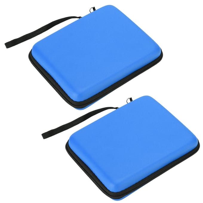 2 Pièces EVA Étui Rigide de Rangement Sac Portable Étui de Protection avec Lanière pour 2DSBleu bleu