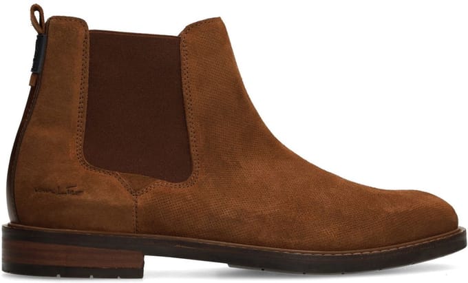 Van Lier - Heren - Cognac suède chelsea boots - Maat 44