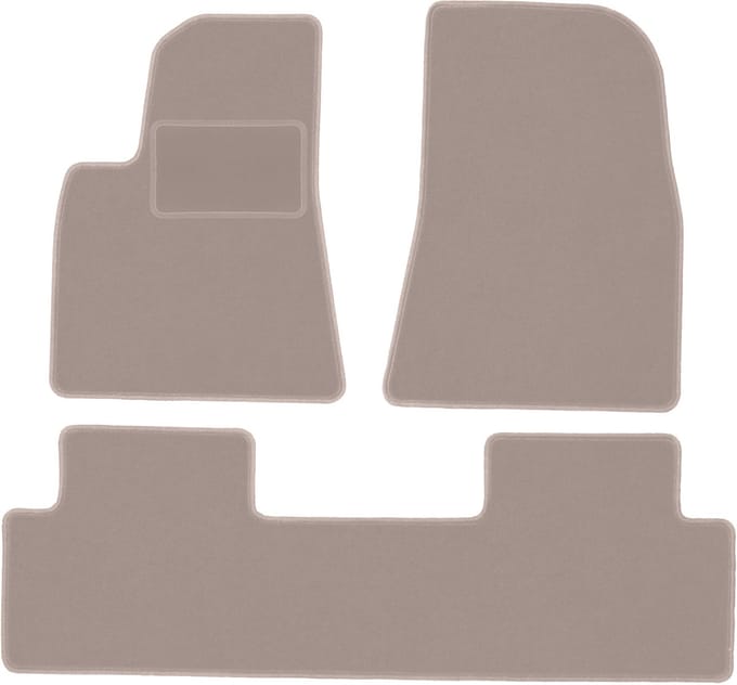 Beige velours vloermatten voor: Tesla Model 3 sedan (2017-)