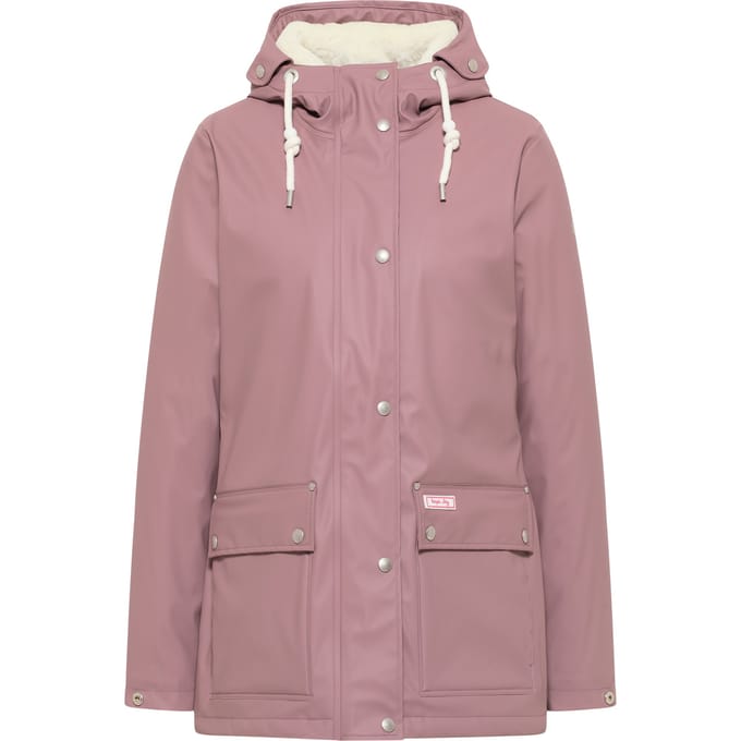 Mymo Regenjas met voering van imitatiebont keepsudry Dames mauve