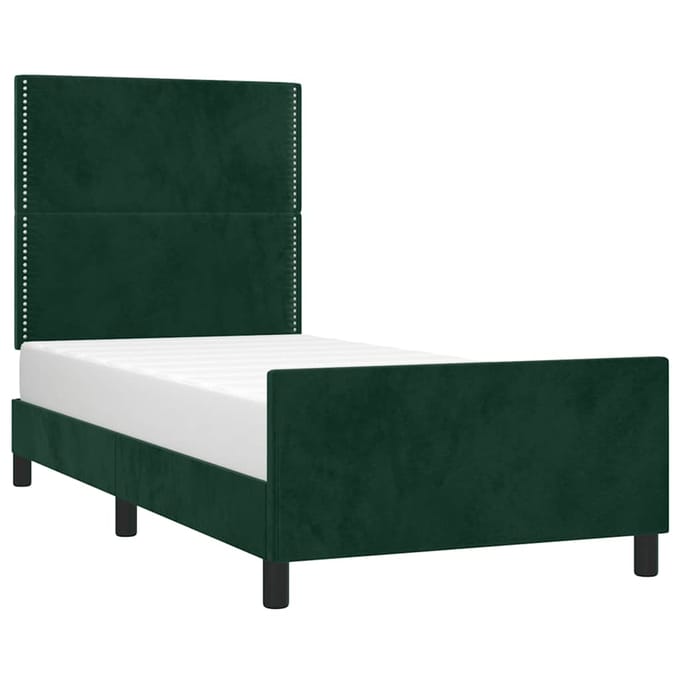 vidaXL - Bedframe - zonder - matras - 90x190 - cm - fluweel - donkergroen