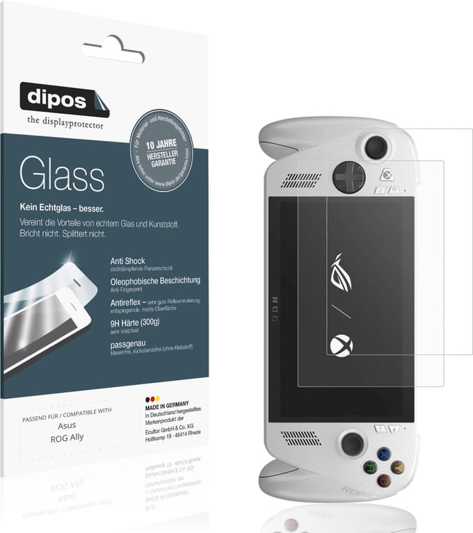 dipos – 2x Matte Pantserfolie geschikt voor Asus ROG Ally | 9H Screenprotector