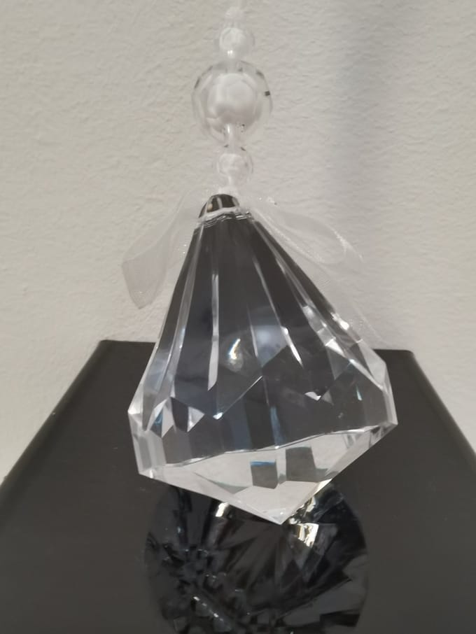 Hanger - Decoratie - Elegante - Acryl - Incl. koord - Diamant - 20xØ5cm.