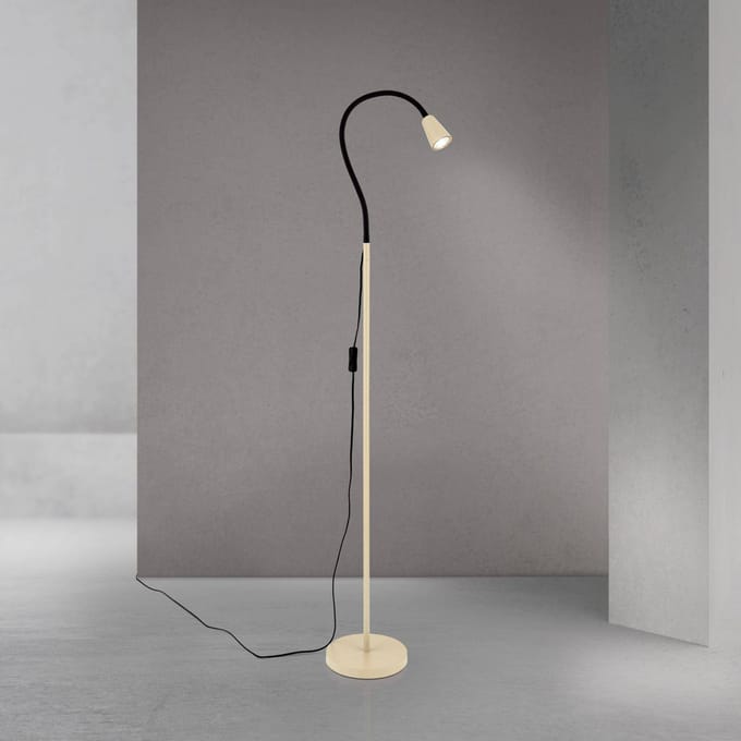 ORION Vloerlamp Dotty, kaki, hoogte 145 cm, flexibele arm, GU10
