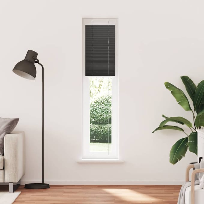 vidaXL - Plissé - rolgordijn - 45x200 - cm - stofbreedte - 44,4 - cm - polyester - zwart