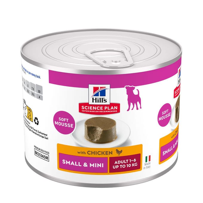12 x 200 g Hill's Science Plan Adult Small & Mini Mousse kip hondenvoer nat
