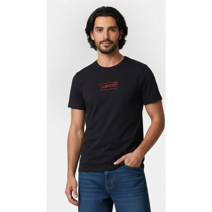 Levi's Lsegraphic Crewneck Te Outline Bw Red L Taglia: M | Magliette basic Outlet | Uomo | Rosso