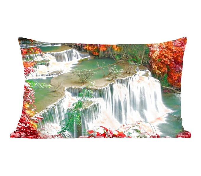 Sierkussens - Kussentjes Woonkamer - 60x40 cm - Bomen - Waterval - Herfst - Natuur