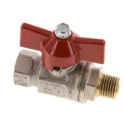 Buiten x Binnendraad R/Rp 1/4 inch Vlinder Handle 2-Weg Messing Kogelkraan - BL2BN-M-MF-NK-014