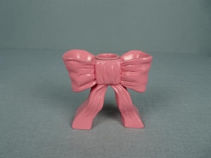 Kaarsenhouder Strik – Roze – 11×5×10 cm – Decoratief & Sfeervol