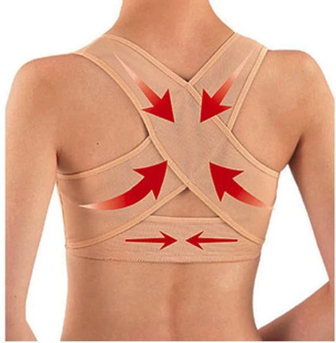 LOUZIR Dames Rugbrace – Rugband – Maat S – Beige