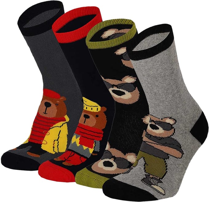 Apollo Jongens Antislip Sokken 4-Pack Beer Print - Maat 23/26