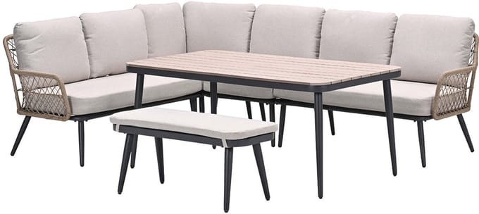 Garden Impressions Kalibo lounge dining set 6-delig - desert sand