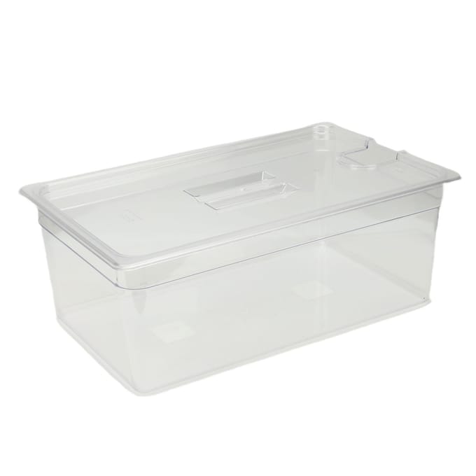 25L Slow Cooker Container met Deksel Voedselopbergdoos Multifunctionele PP Transparante Doorzichtige Bak white