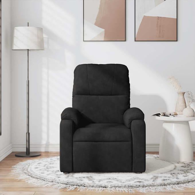 vidaXL - Massagestoel - microvezelstof - zwart