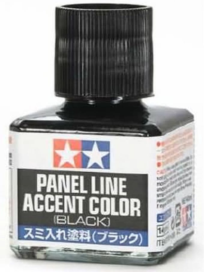 Tamiya Modelbouwdecoratie - 87131 Panel Line Accent Color - Black - 40ml Effecten potje