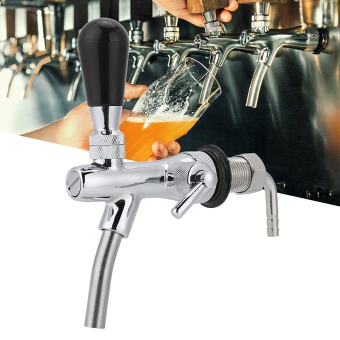 G5/8in Draad Verchroomd Messing Roestvrij Staal Verstelbare Biertap Kraan Bierfust Accessoires gray