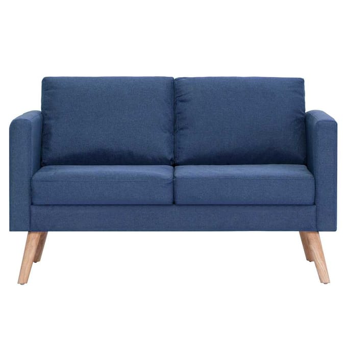 vidaXL - Tweezitsbank - stof - blauw