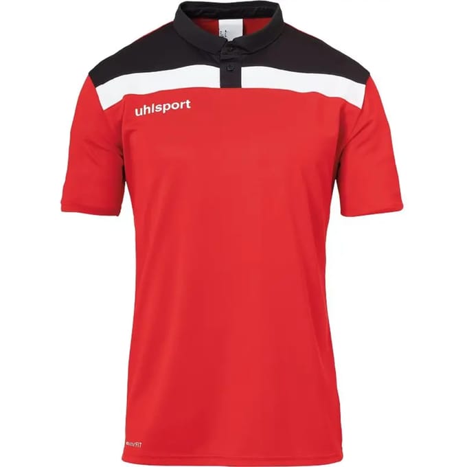 Uhlsport Offense 23 Polo Kinderen - Rood / Zwart / Wit | Maat: 152