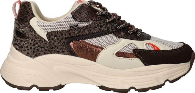 POSH by Poelman Sneakers - Dames - Bruin - Maat:38