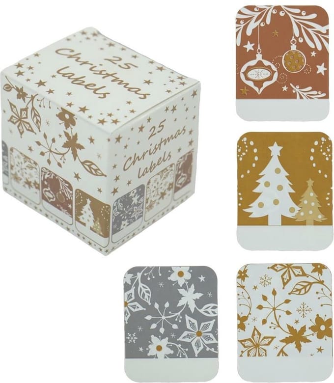 Kerst naam stickers - Kerst labels - box 25 stuks - 2 Stuks