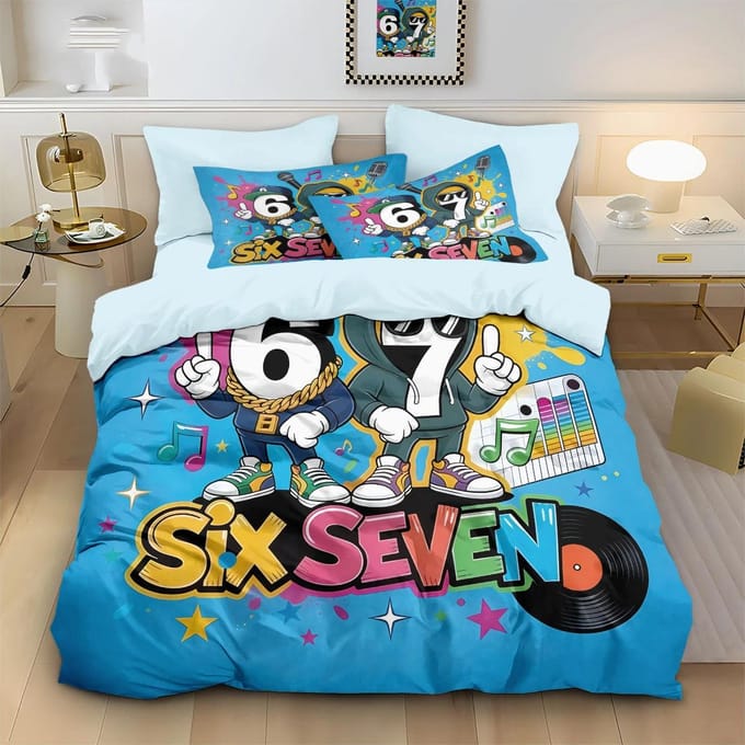 Grappige 67 Graffiti Stijl 67 Element Game Controller Beddengoed Set Dekbedovertrek Set Meerdere Maten Beddengoed Decoratie Zacht Machinewasbaar 200x200cm-3pcs