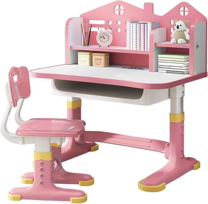 Bureau en Stoel Set - Kinderbureau Leerset - Leren en Lezen - Verstelbare Hoogte