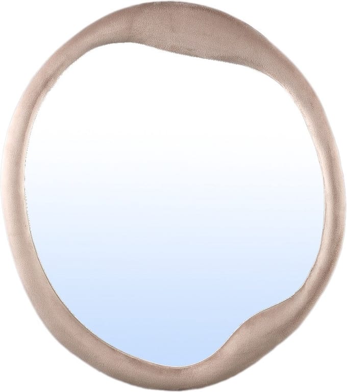 PTMD Spiegel Don - 70x4x70 cm - Fluweel - Beige