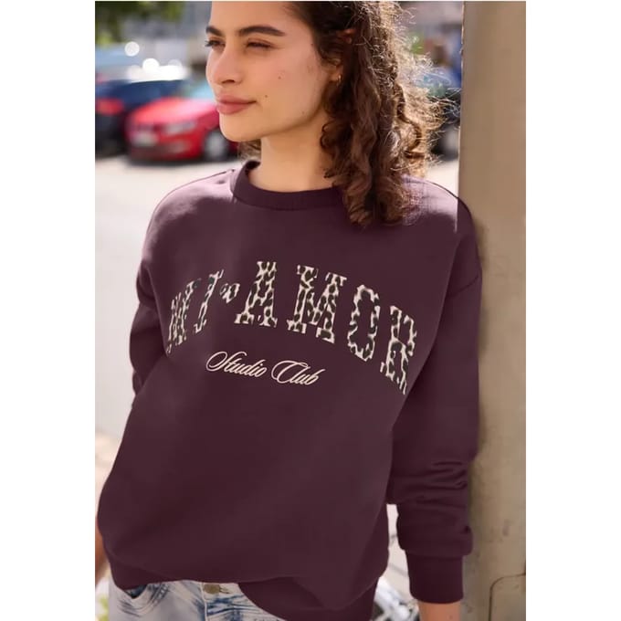 Sweatshirt met ronde hals in Loose Fit-pasvorm