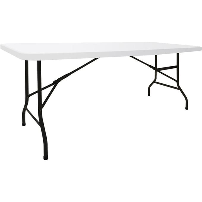 Tissu Premium Haute Qualité 4568ft Spandex Extensible Nappe Blanche Élastique Ajustée Couvertures de Table de Pique-nique Housse de Table Pliante Rectangulaire Table de Mariage 5FT 152X76cm blanc