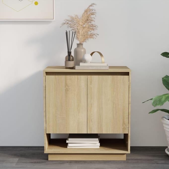 vidaXL - Dressoir - 70x41x75 - cm - bewerkt - hout - sonoma - eikenkleurig