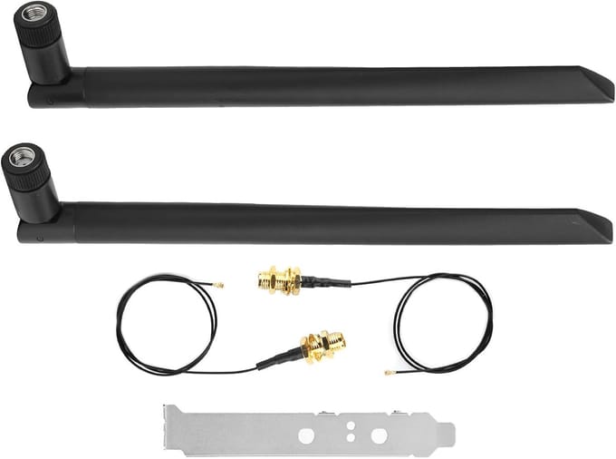 Bluetooth Extender Set - WiFi Verlenging - Externe Antenne - Dubbele Kabel Connectie - 30cm Kabel - Zwart
