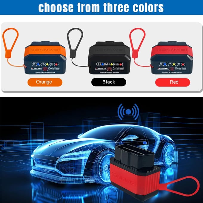KONNWEI KW905 BT 5.0 Draadloze OBDII Auto Auto Diagnostische Scan Tools Auto Detector Tester Scanner voor IOS Android Systeem, Type 2