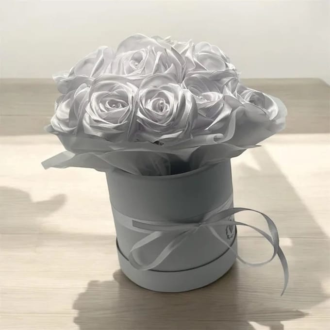 Rozenboeket - Satijnen boeket - Rozen - Wit