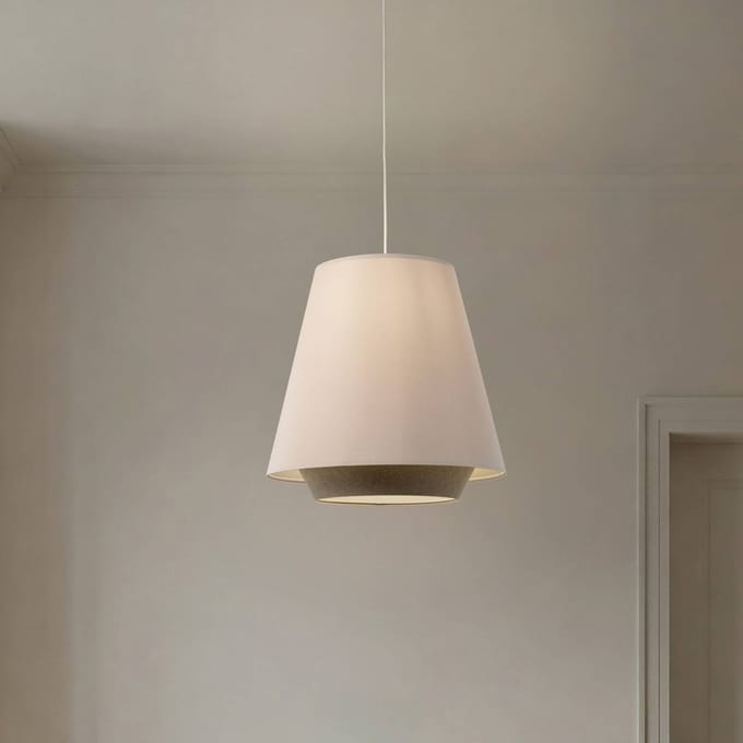 Maco Design Sensei doblo hanglamp, crème/groen, Ø 50 cm, textiel