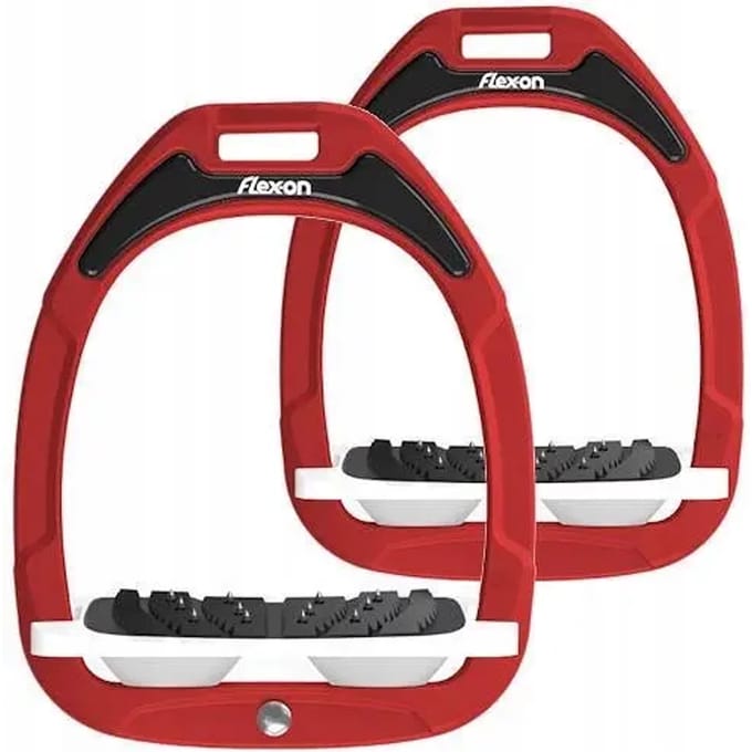 Ultra Grip Ingelaste Stijgbeugels Rood/Wit/Wit Flex-On Green Composite