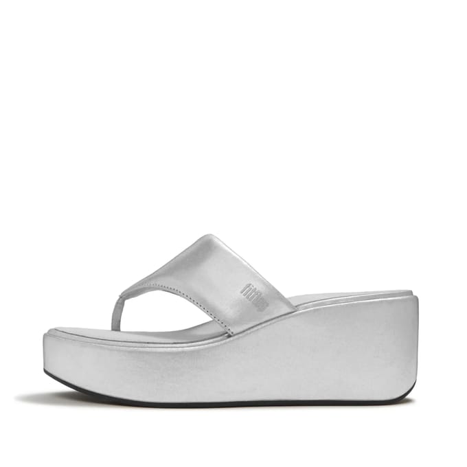 FitFlop Platfforms Wedge Toe-Post Sandals ZILVER - Maat 42