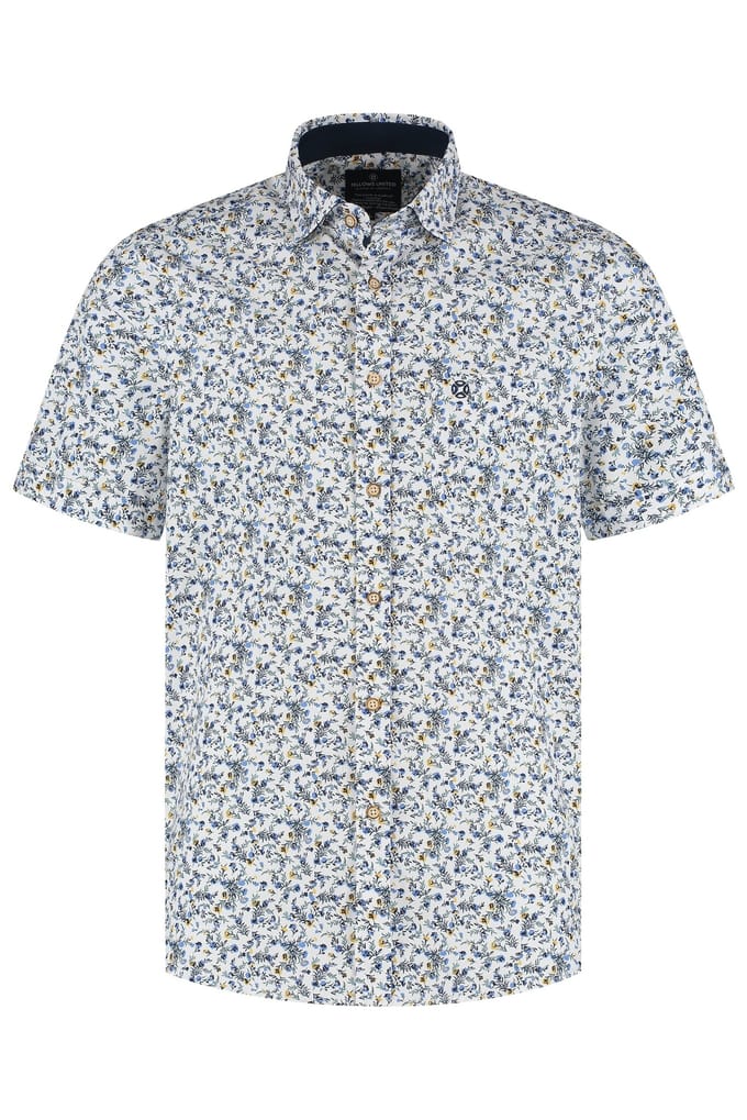 Fellows United Fellows United Korte Mouw Overhemd Mini Flower Oker  M