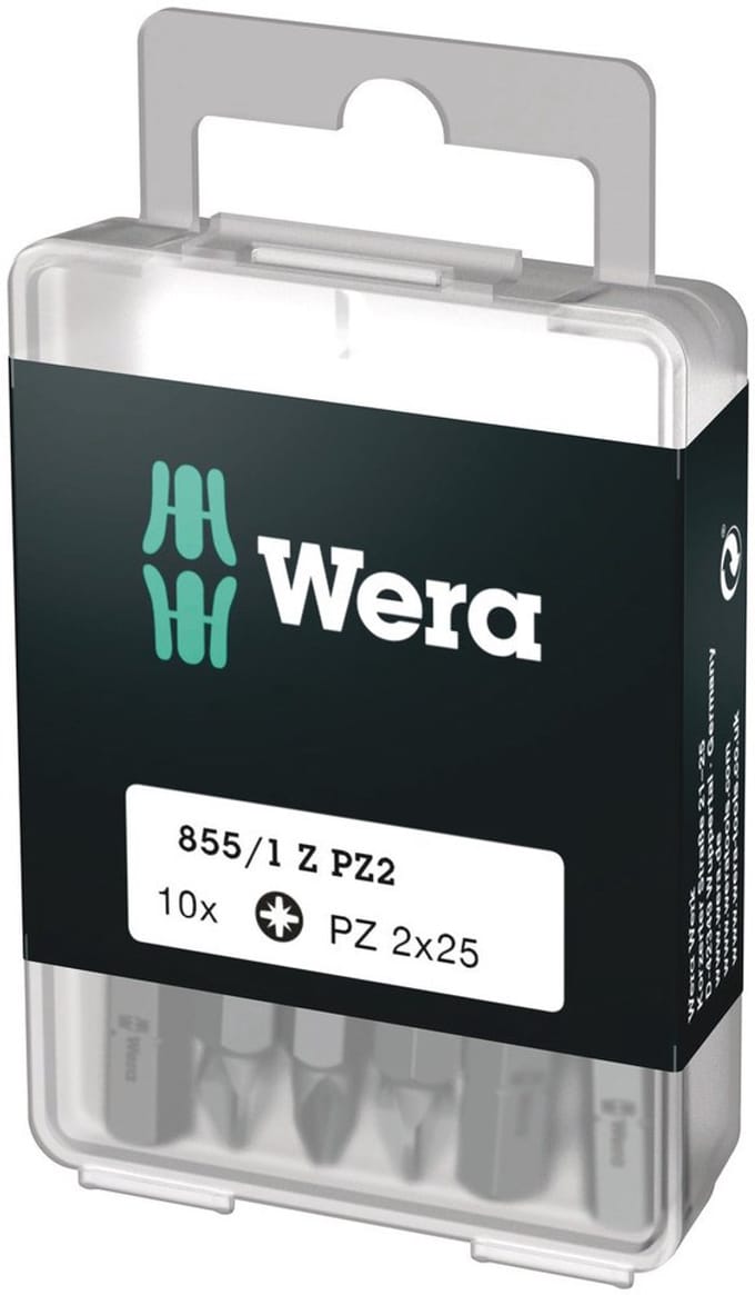 Wera 1/4" pozidrive bit - pz2x25mm (10st)