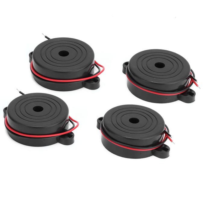 4 stuks Alarm Buzzer Hoge Decibel Signaal Elektronisch Continu Geluid voor DIY Project 95dB DC324V black