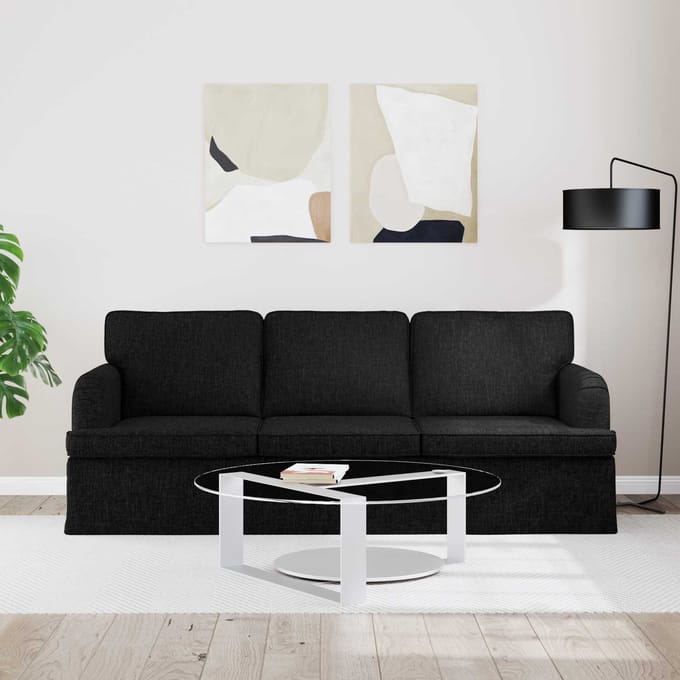 vidaXL - Bank - Zwart - 201 - x - 80 - x - 85 - cm - Stof