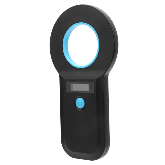 Lecteur de puces animales, scanner Bluetooth pour RFID portable 134,2 kHz/125 kHz gray
