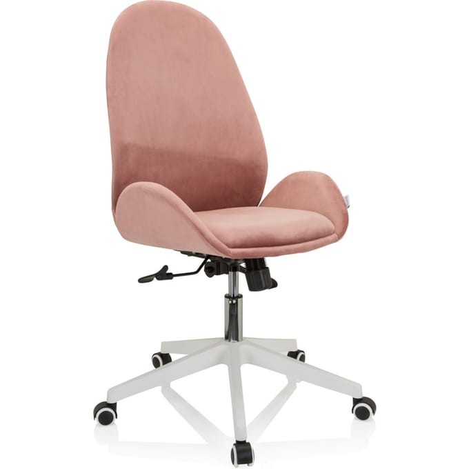 Bureaustoel / draaistoel AVEA fluweel roze hjh OFFICE