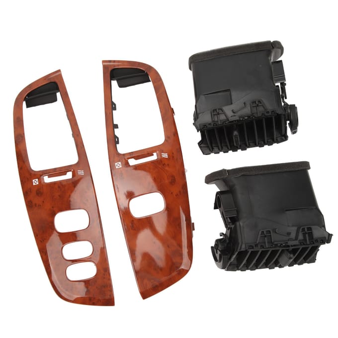 Dashboard Luchtrooster Houtnerf Dashboard Links Rechts Luchtuitlaat Kit met Frame Paneel voor Land Cruiser black