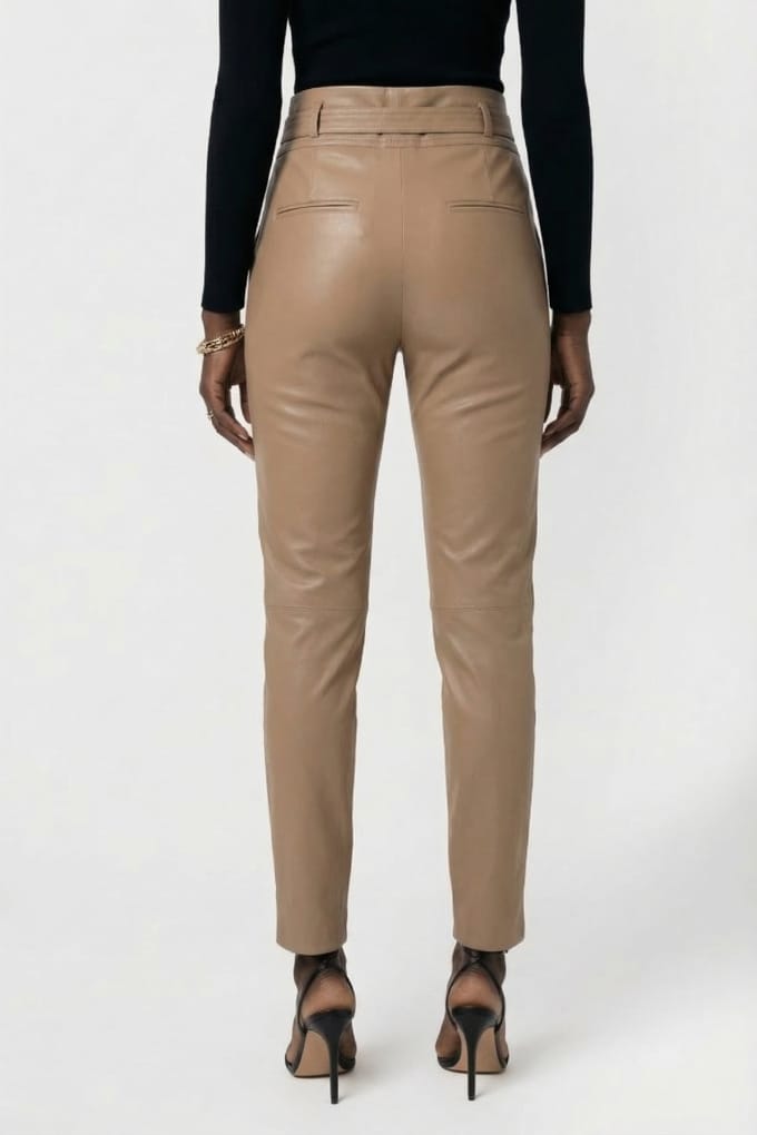 DNA Amsterdam Ann P Camel Size: 1 | Leather Pants Outlet | Dames | Beige