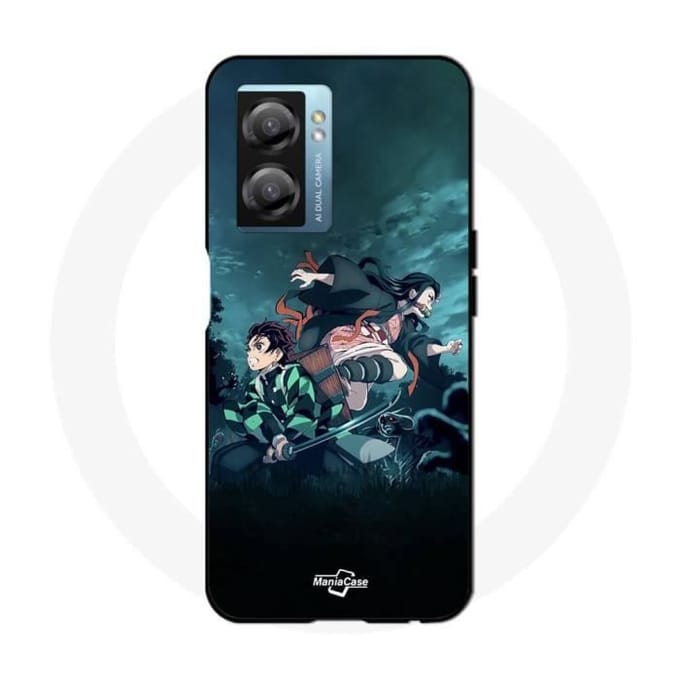 Coque - Maniacase - Realme V23 - Tanjiro Nezuko - Silicone - Souple noir