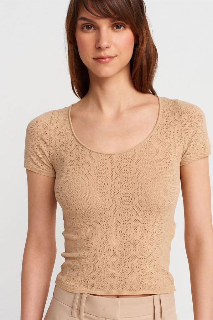 Slim Fit Geribbelde Textuur Blouse